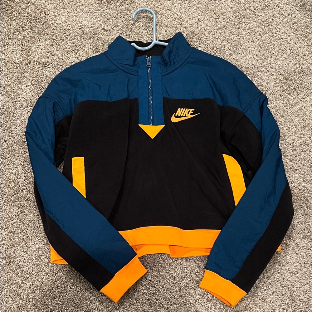 Nike Black and Blue Jacket with Orange Highlights